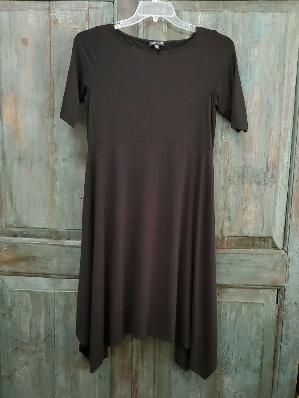 Eileen Fisher Stretch Jersey Knit Short Sleeves Midi Dress, Size Small, NWOT